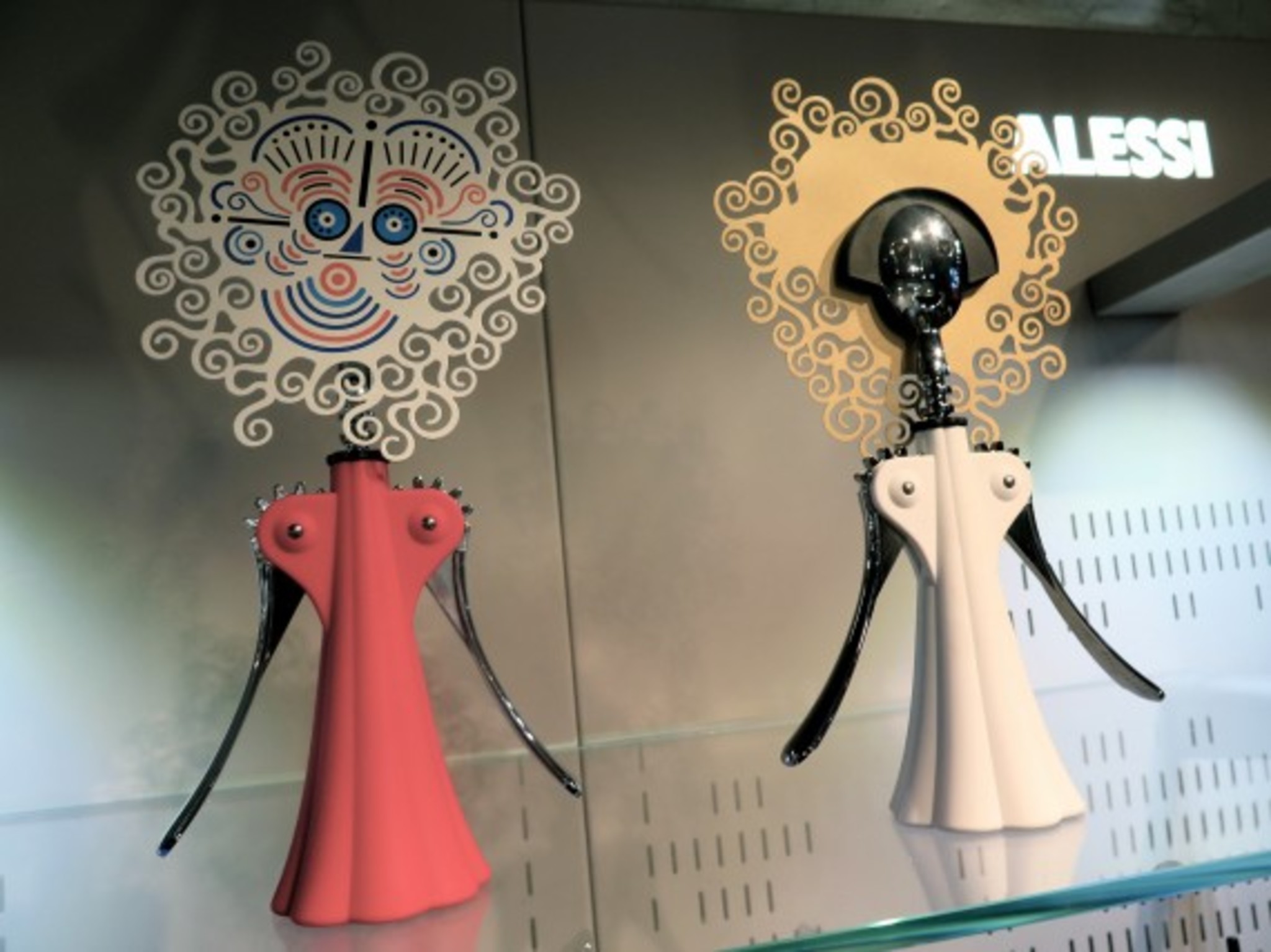 Alessi Press Launch for the new products.  Love the idea of this mask on a female (bottle opener)  